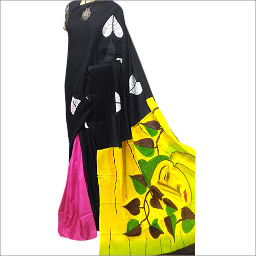 Multicolor Cotton Painting Saree