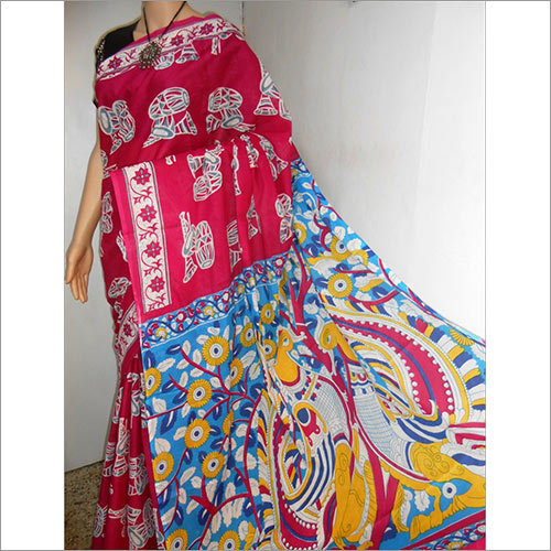 Cotton Block Printed Saree - Cotton Material, Multicolor Design | Vibrant Printed Pattern, Elegant Draping