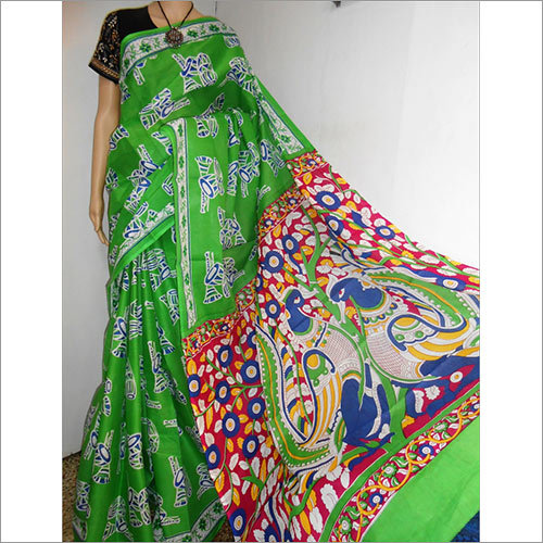 Multicolor Cotton Block Printed Saree
