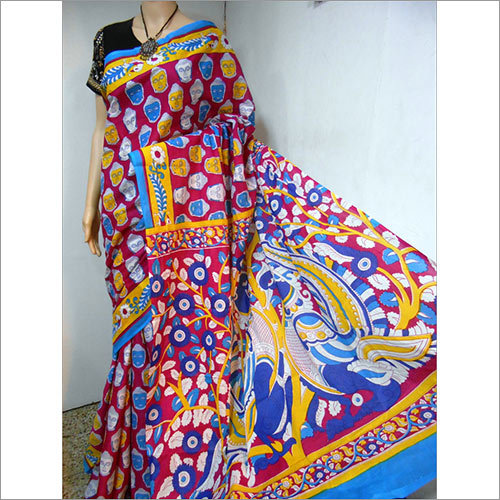 Multicolor Cotton Block Printed Saree