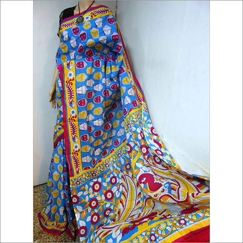 Multicolor Cotton Block Printed Saree