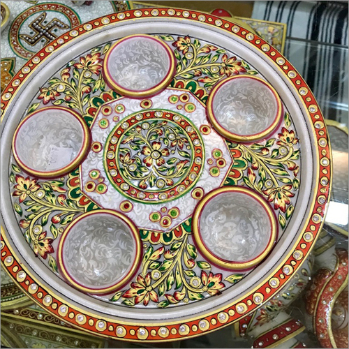 Marble Pooja Aarti Thali