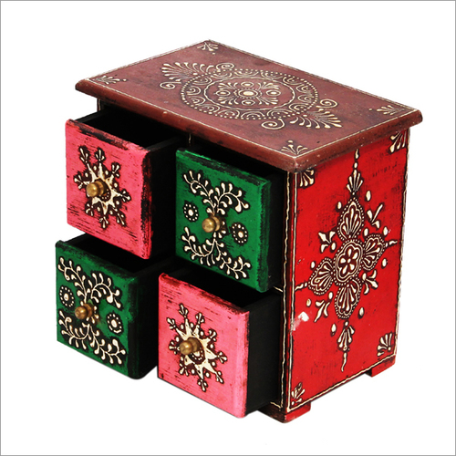 Hand Painted Wooden Spice Box
