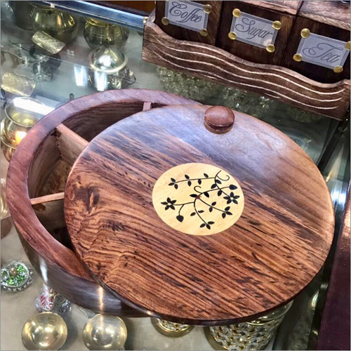 Wooden Carved Spice Box