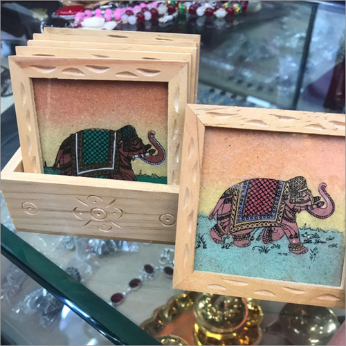 Elephant Painted Tea Coaster