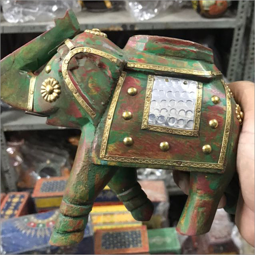 Hand Painted Vintage Elephant Statue