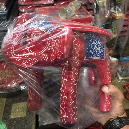 Hand Painted Decorative Elephant Stool