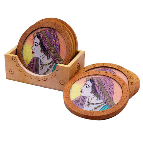 Wooden Painted Tea Coaster