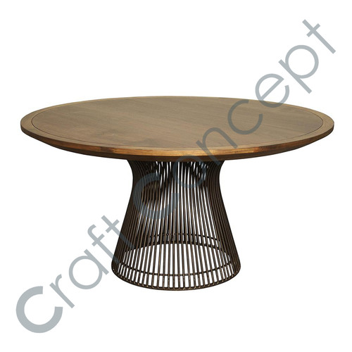 Round Wooden Coffee Table No Assembly Required
