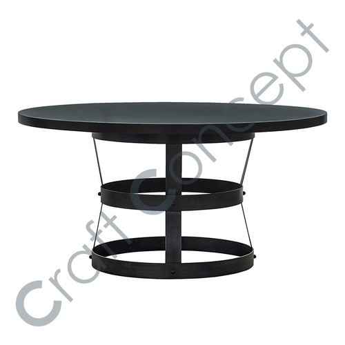 Round Black Top Coffee Table - Iron and Wood, 3 Low Tables for Versatile Arrangements | Eco-Friendly, No Assembly Required, Contemporary Design