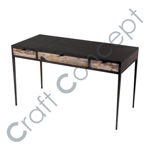 Metal Console Table - Iron and Mango Wood Eco-Friendly Design No Assembly Required Contemporary Indoor Furniture