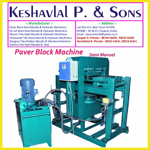 Semi Manual Paver Block Machine