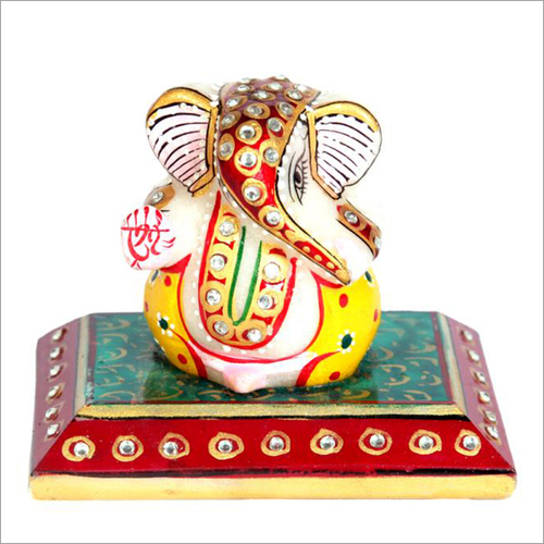 Decorative White Marble Ganesha Statue