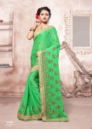 Cotton Silk Light Green Festive Wear Saree