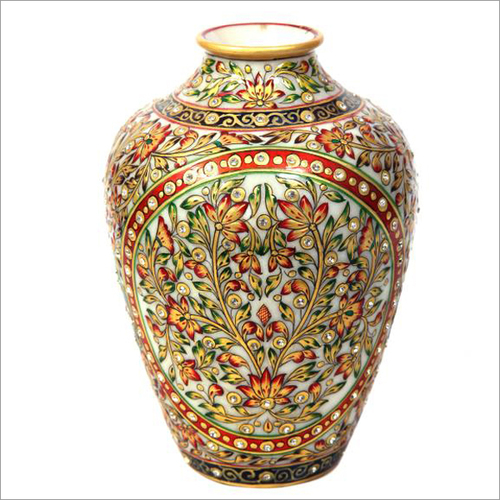 Hand Painted Studded Marble Vase