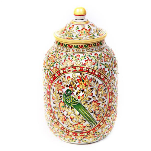 Parrot Design Marble Vase