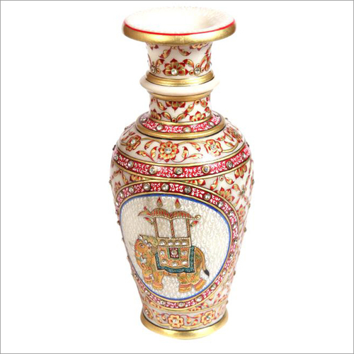 Designer Hand Painted Marble Flower Vase