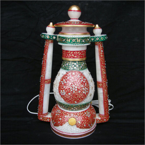 Handcrafted White Marble Electric Lantern