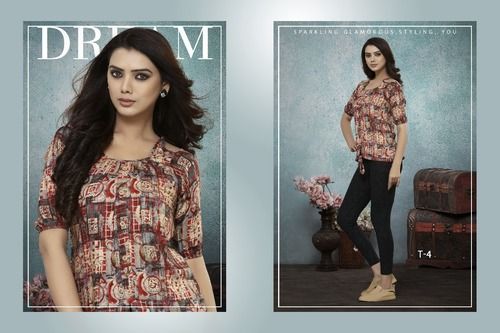 Designer Rayon Cotton Printed Tops