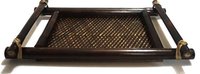 Bamboo Tray Brown - 12x8x2 Inches, Woven Bamboo, Natural Finish, Rope Handles, Eco-friendly, Handcrafted, Durable