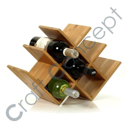 Wooden Pyramid Wine Rack No Assembly Required