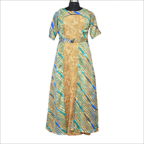 Foil Print Cape Kurti