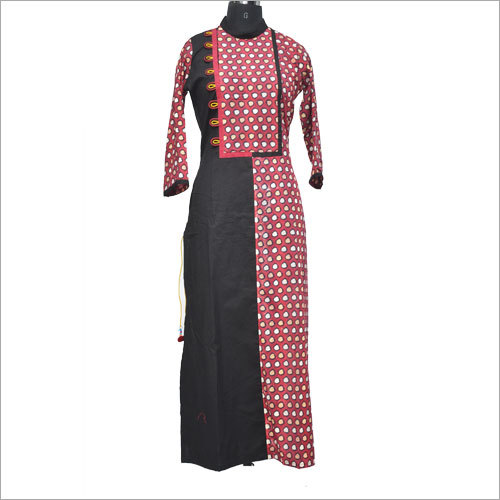 Printed Yoke Double Layer Kurti