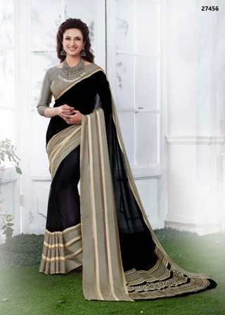 Black Shaded Daily Wear Saree - Cotton Silk Fabric, Embroidered Pattern with Zari Work | Lace Closure for All Seasons