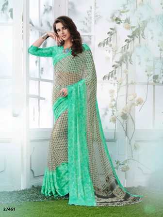 Green Double Shaded Designer Daily Wear Saree - Cotton Silk Fabric, Plain Pattern for All Seasons | Warranty Included