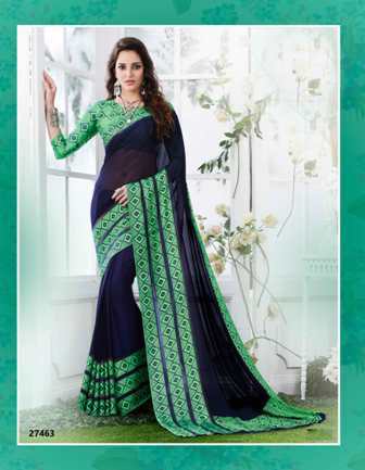 Cotton Silk Black And Green Designer Daily Wear Saree