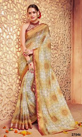 Cotton Silk Printed Party Wear Saree