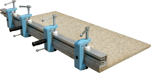 Slab Lamination Clamps Holder - Aluminum, 11.82x1.18x3.50 Inches | Precision Machined, Rubber Pads for Surface Protection