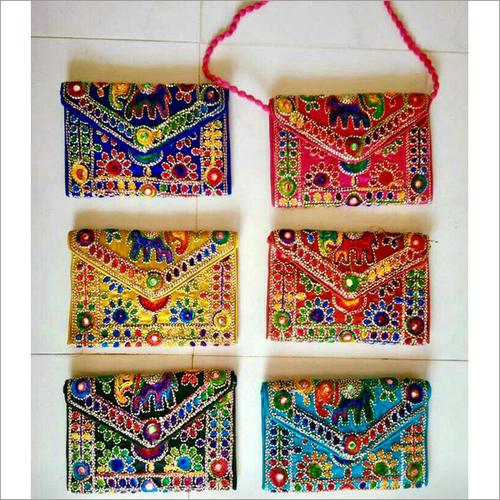 Handmade Embroidered Flap Sling Bag
