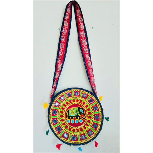 Handmade Embroidered Round Shoulder Bag