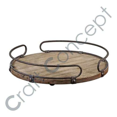 Round Wooden Wine Tray No Assembly Required