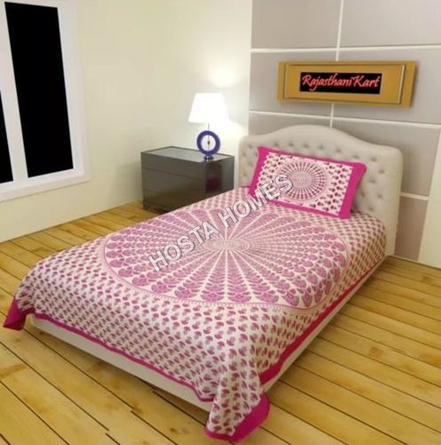 Floral Rajwara Print Single Bed Bedsheet