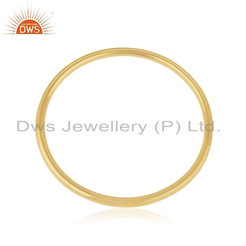 925 Sterling Silver 18K Gold Plated Bangle Jewelry Supplier Size: 2.5 Inch