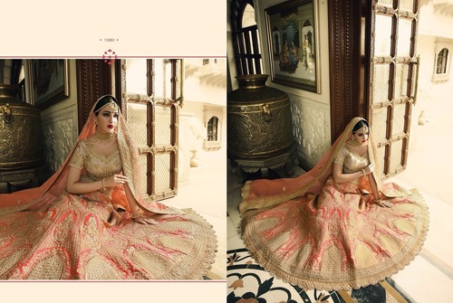 Peach Fully Embroidered Lehenga Choli