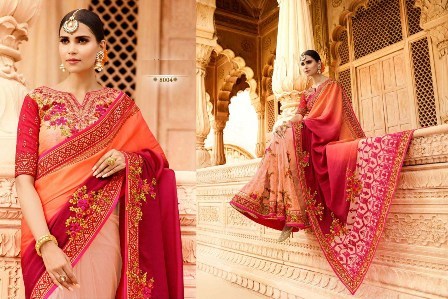 Cotton Silk Neck Designed Wedding Wear Saree