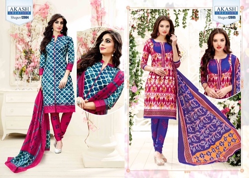 FANCY UNSTITCHED PRINTED COTTON DRESS MATERIALS
