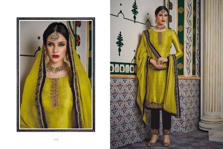Yellow Velvet Designer Suit - Georgette, Customized to Plus Size | Modern Indian Ethnic Wear, Full Sleeves, Embroidered, All Season, Dry Clean Only