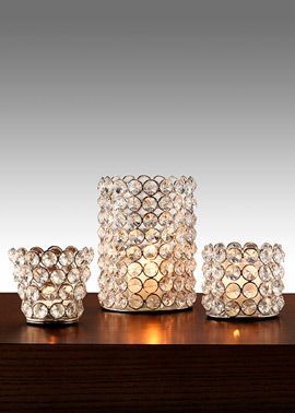 Sparkly Crystal Bead Tea Light & Votive candel Holders