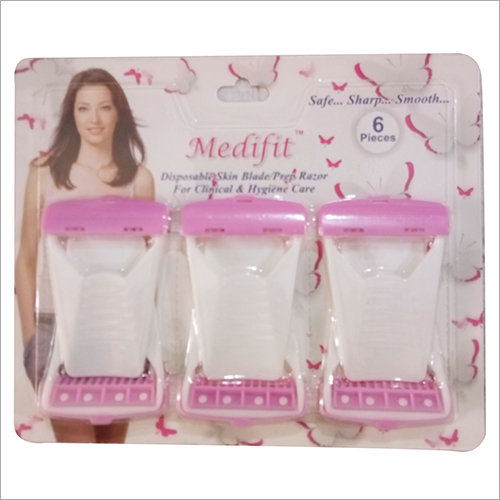 Medifit Disposable Razor - Stainless Steel Blades, Ideal Size , Pink & Blue Colors with Protective Cap | 6PCS Pack for Legs, Bikini & Under Arms