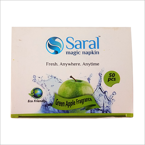 Green Apple Wet Tissues - 100% Pulp Rayon, Coin Shape, 2 Inch Size, Fragrant, Green Color | Magic Tissue, Anti-Bacterial, Disposable for All Skin Types