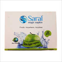 Green Apple Wet Tissues - 100% Pulp Rayon, Coin Shape, 2 Inch Size, Fragrant, Green Color | Magic Tissue, Anti-bacterial, Disposable For All Skin Types