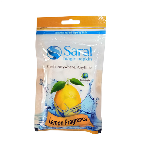 Flavoured Napkin - 100% Pulp Rayon, 6 Inch Size, Yellow Color | Hydraulically Compressed Magic Tissue, 12 PCS Pack with Lemon & Green Apple Fragrance