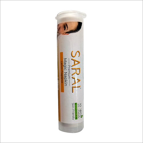 Flavoured Napkin in Tube Packing - 100% Pulp Rayon, 6 Inch Size, White Color | Chemical Free, Skin Friendly, 100% Fragrant Green Apple Magic Tissue