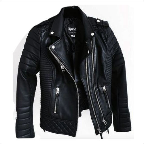 Woolen Black Leather Jacket