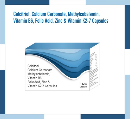 Calcitrol, Calcium Carbonate, methylcobalamin, Vitamin B6, Folic Acid, Zinc, Vitamin K2-7  Capsules