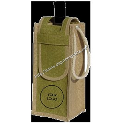 Jute Wine Bags - H 30 cm W 10 cm G 10 cm | Customized Color, Design, Logo, and Size Options